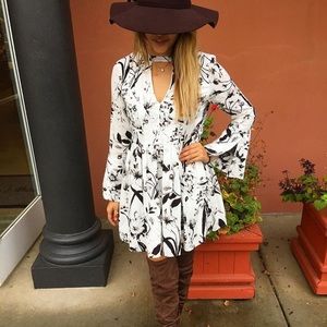 Black and white floral dress